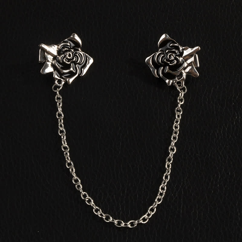 Broche con cadena de rosas envejecidas para hombre