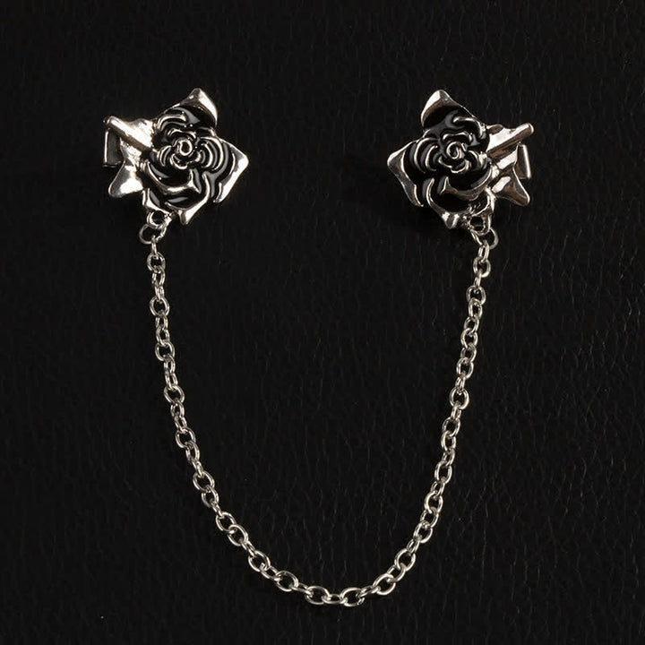 Broche con cadena de rosas envejecidas para hombre