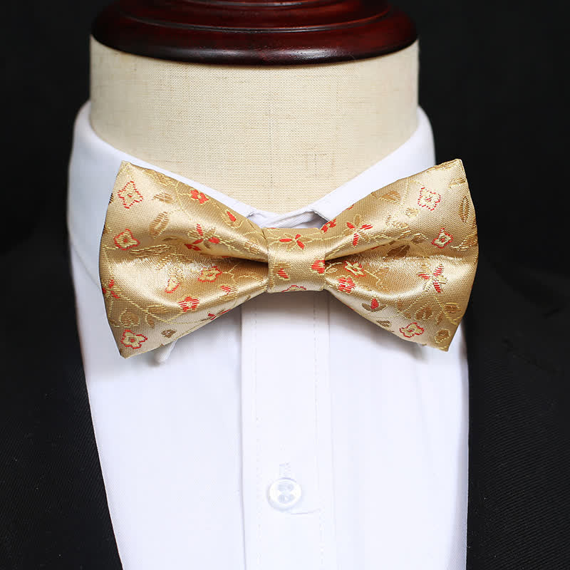 Pajarita para hombre con flores amarillas y rojas brillantes