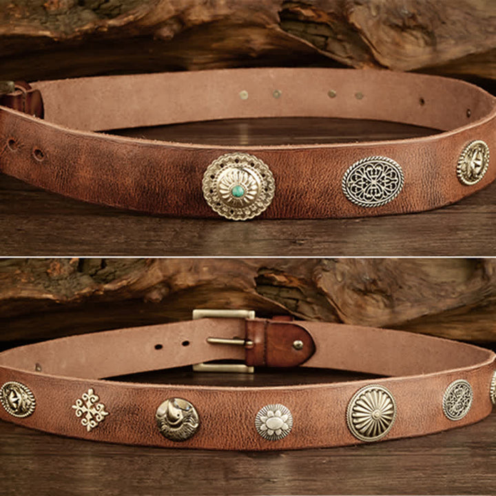 Cinturón de cuero con tachuelas de heavy metal punk para hombre