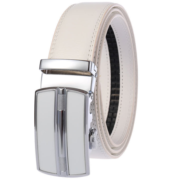Cinturón de cuero con hebilla automática hueca simple para hombre