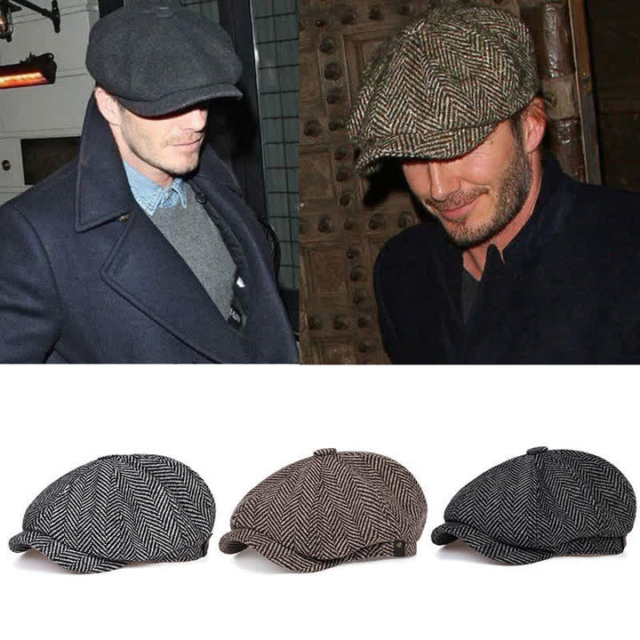 Boina octogonal con diseño de espiga de Peaky Blinders