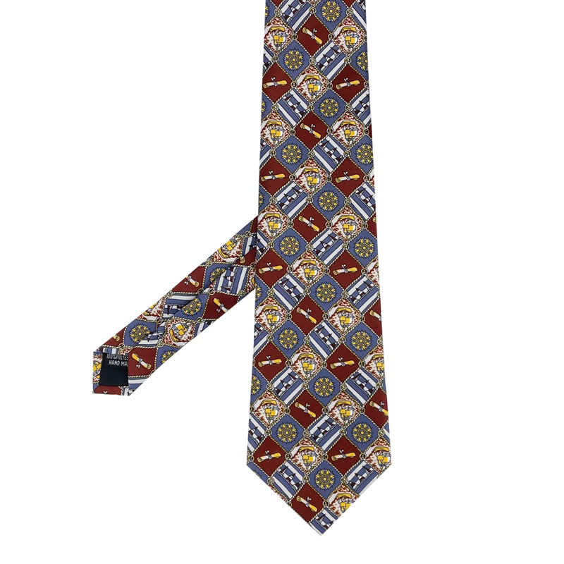 Corbata con estampado geométrico abstracto místico para hombre