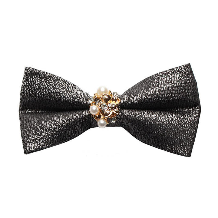 Pajarita de esmoquin formal con perlas para hombre