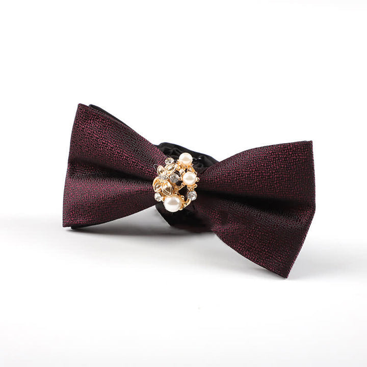Pajarita de esmoquin formal con perlas para hombre