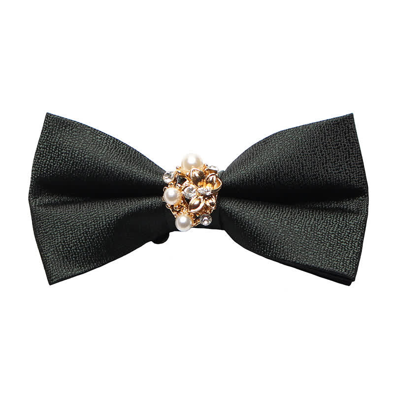 Pajarita de esmoquin formal con perlas para hombre