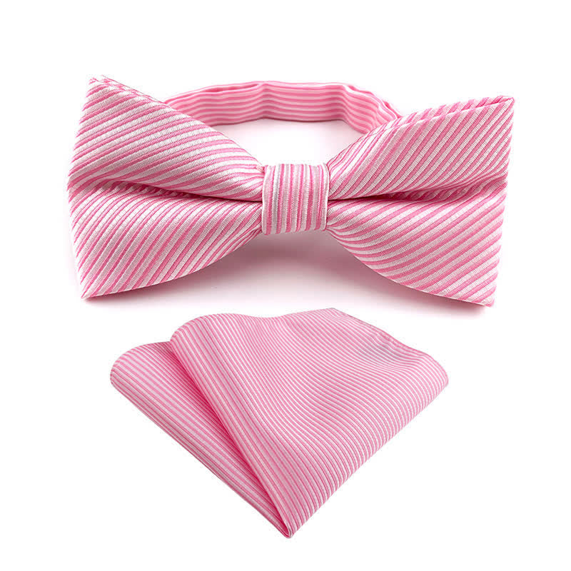 Conjunto de 2 pañuelos de bolsillo con pajarita a rayas a cuadros elegantes para hombre