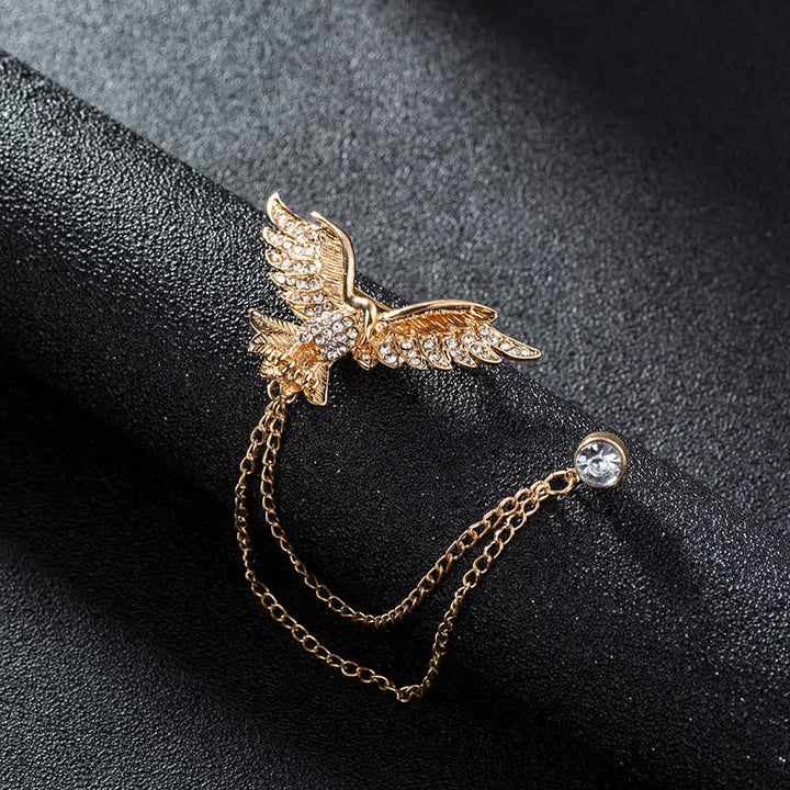 Broche de cadena con águila en vuelo para hombre