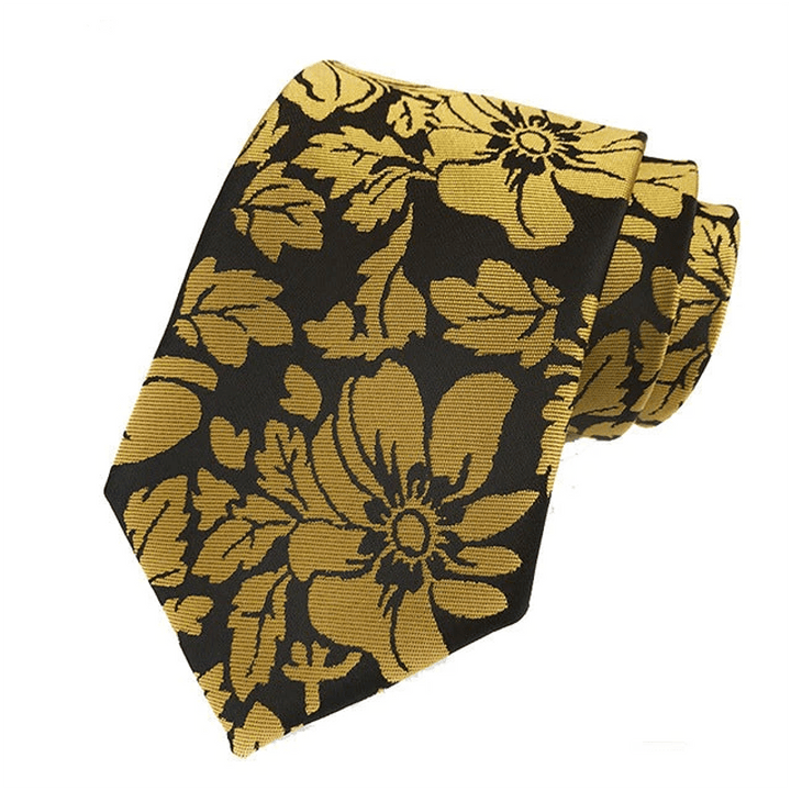 Conjunto de 2 corbatas florales con hojas de jardín para hombre