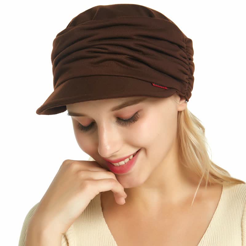 Gorra de béisbol plisada con ala suave para mujer