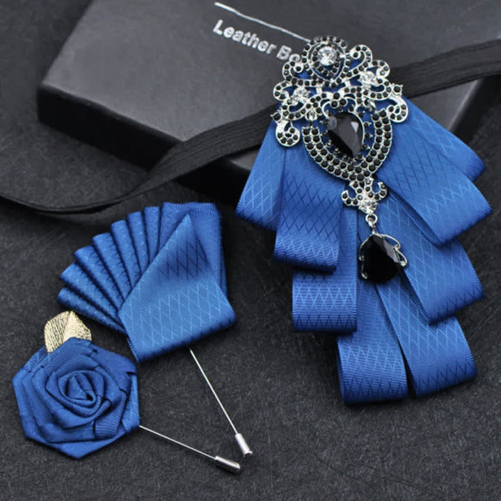 Conjunto de 3 pajaritas con diamantes de imitación negros a cuadros