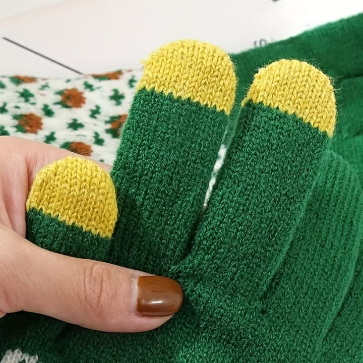 Guantes tejidos con dedos completos para jardinería y pantallas táctiles para mujer