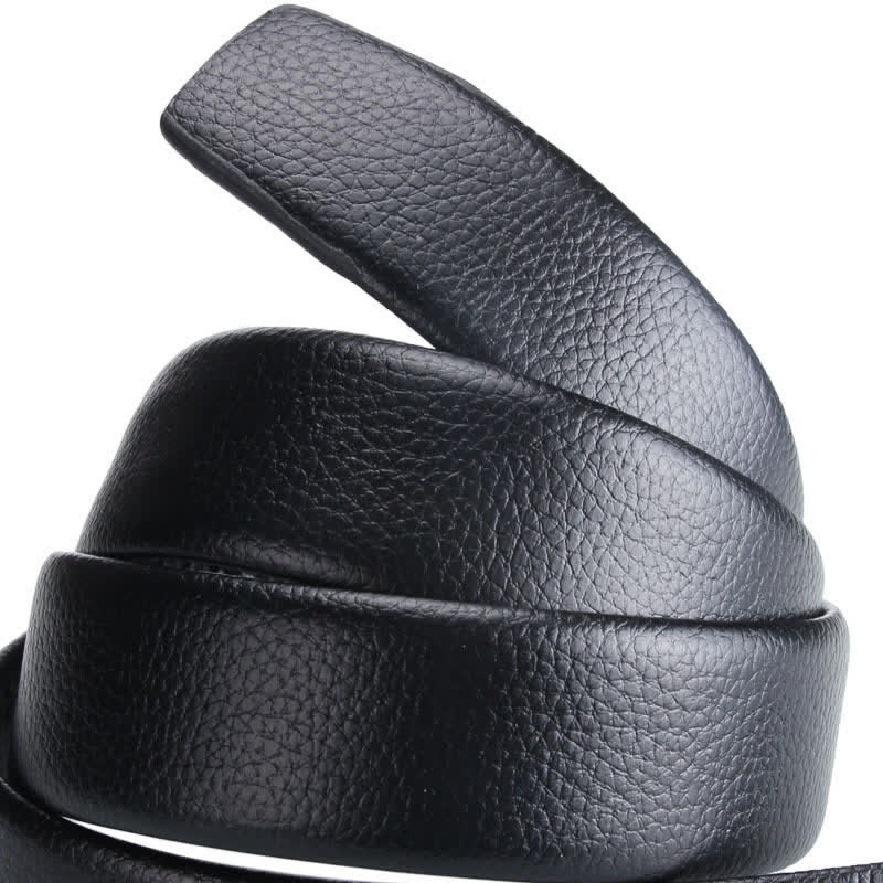 Cinturón de cuero con hebilla automática de lujo para hombre