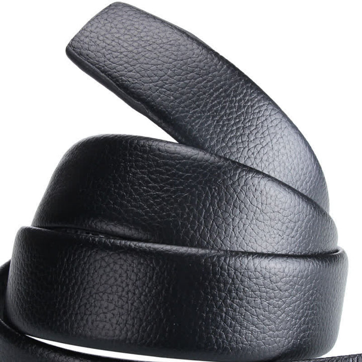 Cinturón de cuero con hebilla automática de lujo para hombre