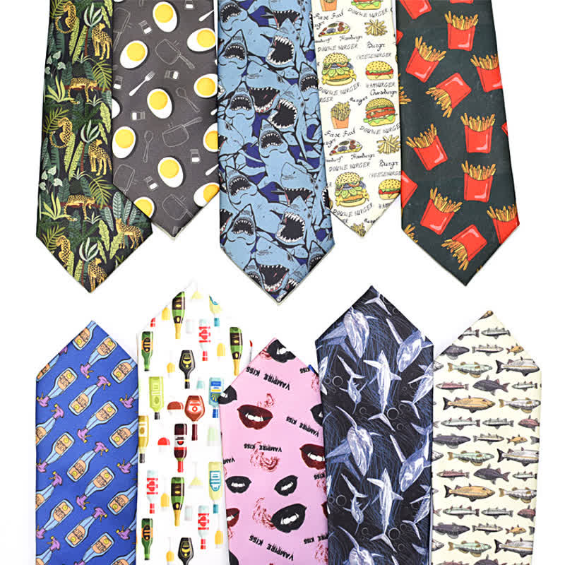 Corbata estampada divertida y creativa para hombre. 
