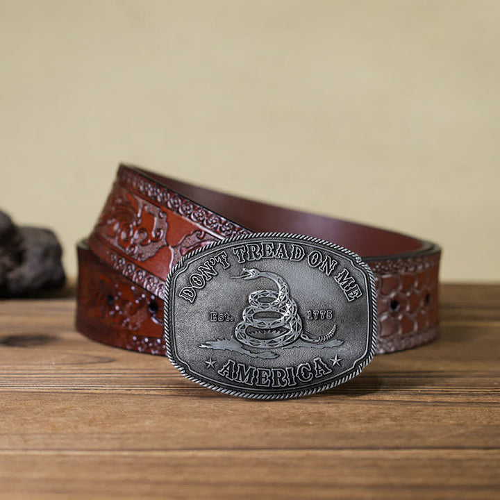 Cinturón de cuero con hebilla estilo pirámide para hombre, hecho a mano