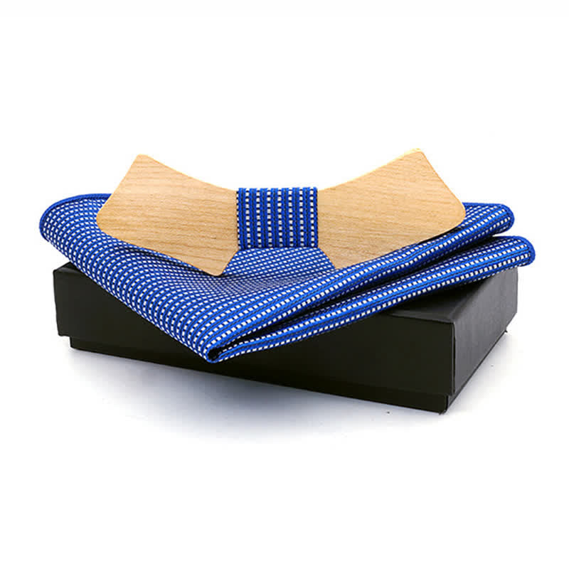 Juego de 2 pajaritas de madera con forma de collar para hombre
