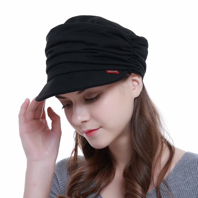 Gorra de béisbol plisada con ala suave para mujer