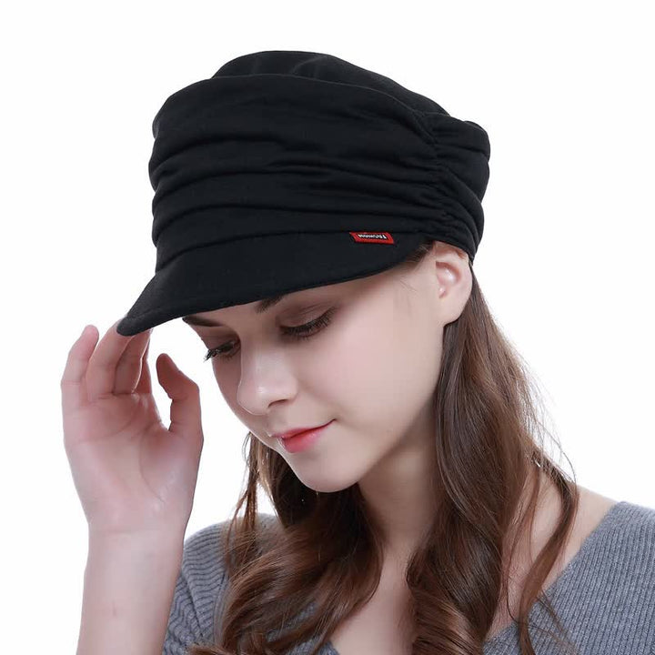 Gorra de béisbol plisada con ala suave para mujer
