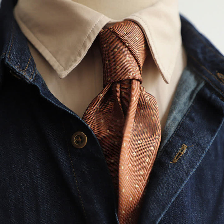 Corbata de lunares con pequeñas flores para hombre