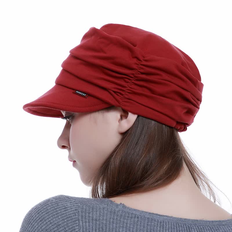 Gorra de béisbol plisada con ala suave para mujer