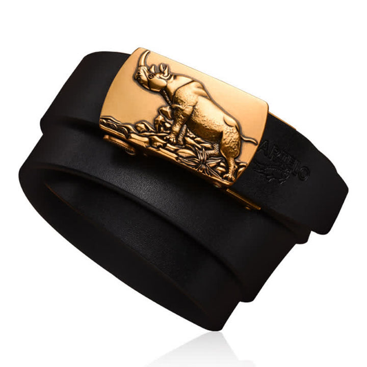 Cinturón de cuero con hebilla automática para hombre Standing Rhino Business