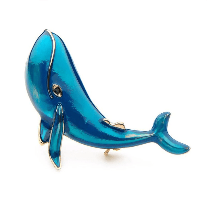 Broche de ballena azul para mujer
