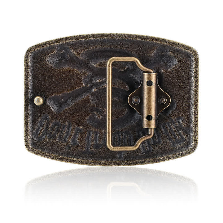 Cinturón de cuero con hebilla de serpiente de cascabel y calavera para hombre, hecho a mano