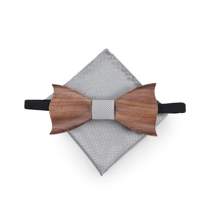 Juego de 3 pajaritas de madera a cuadros pequeños para hombre