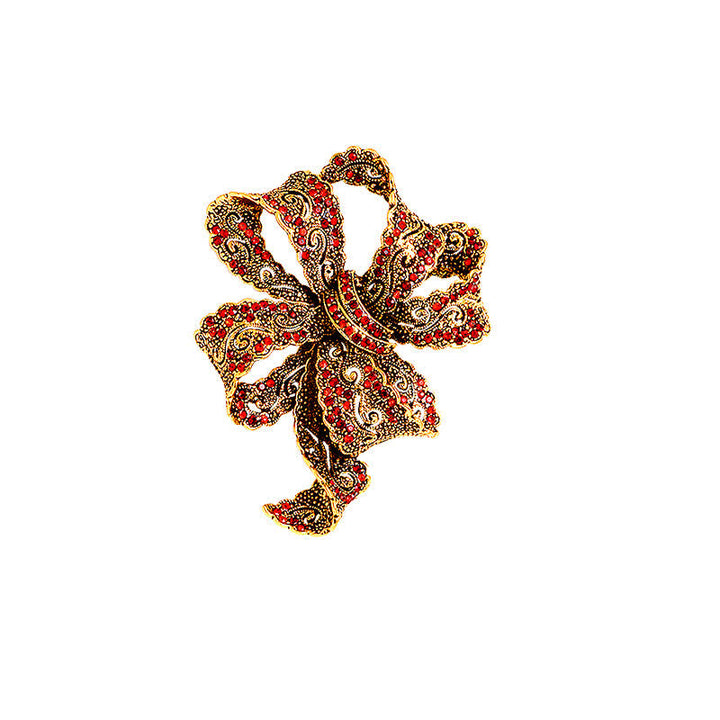 Broche de circonita con lazo estilo bohemio vintage para mujer