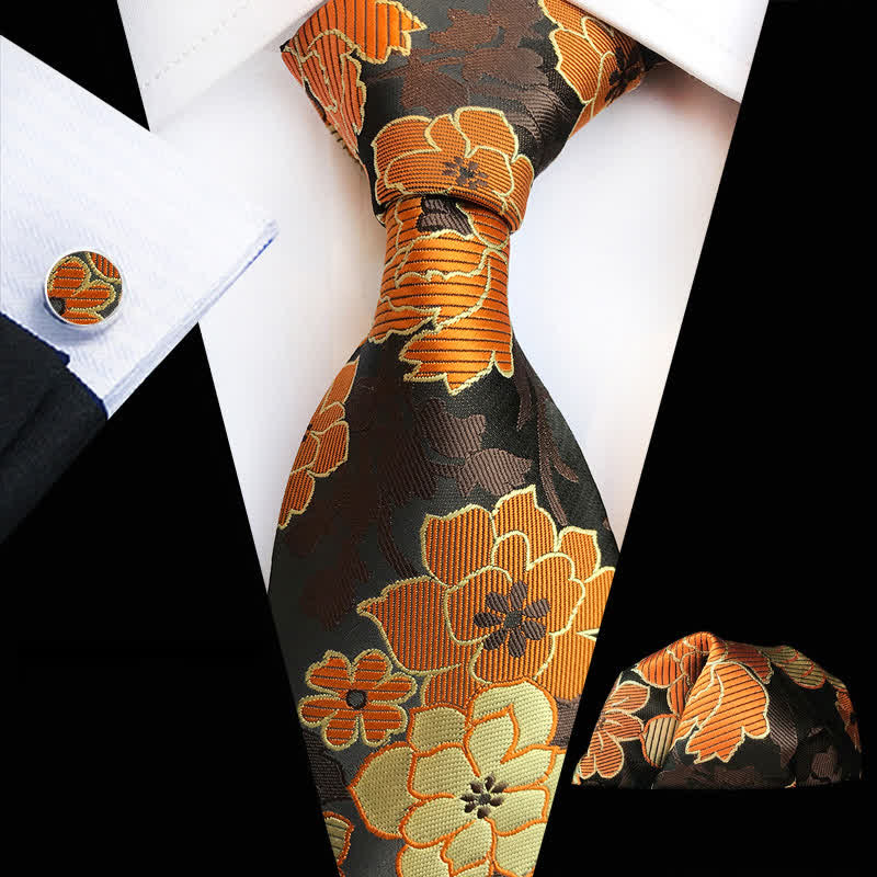 Conjunto de 3 corbatas con estampado floral para hombre