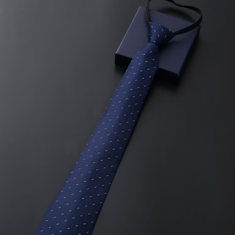 Corbata de negocios con cremallera de la serie azul para hombre