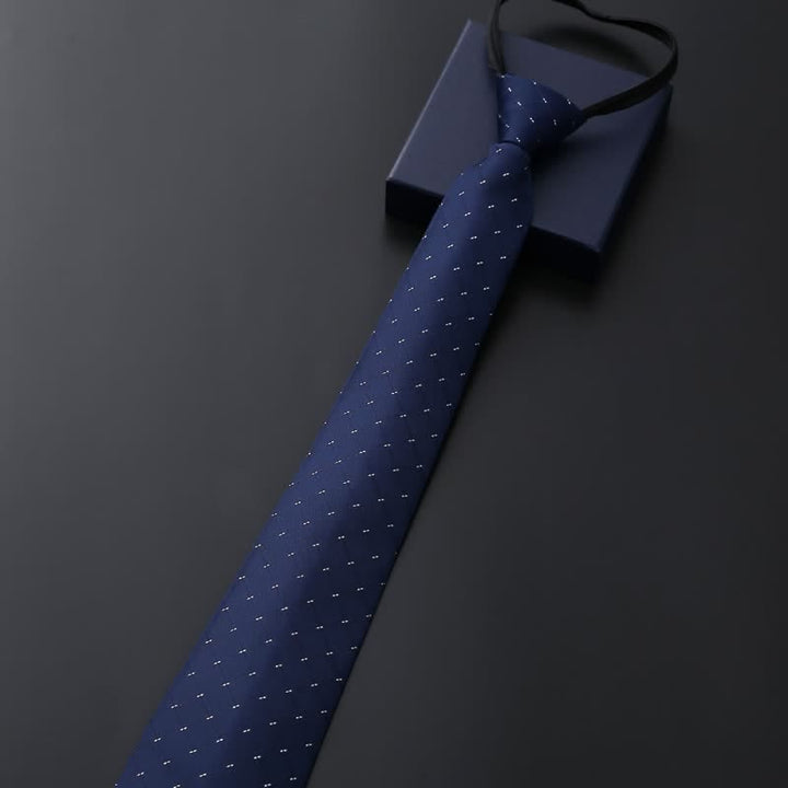 Corbata de negocios con cremallera de la serie azul para hombre