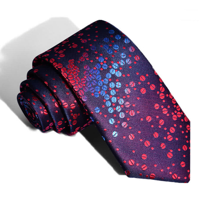Corbata para hombre con degradado de círculos pequeños en azul y rojo
