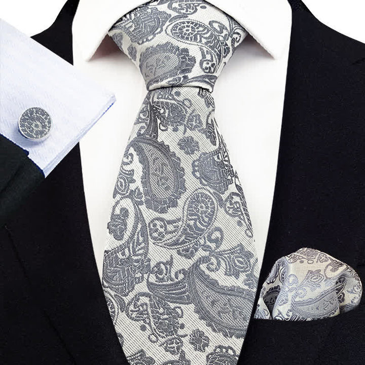 Conjunto de 3 corbatas de cachemira exóticas para hombre
