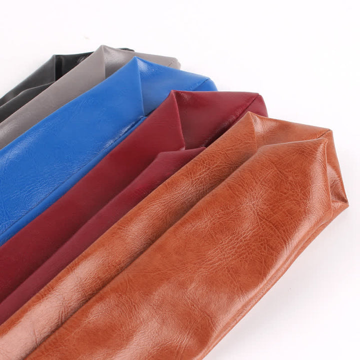 Corbata informal estrecha de cuero sintético para hombre