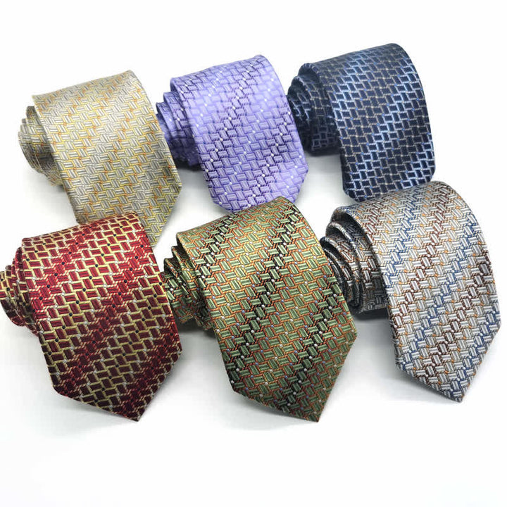 Corbata de seda pura con patrón de tejido degradado para hombre