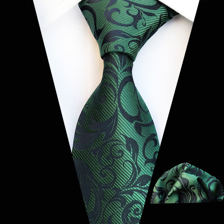 Conjunto de 2 corbatas con diseño floral en espiral para hombre