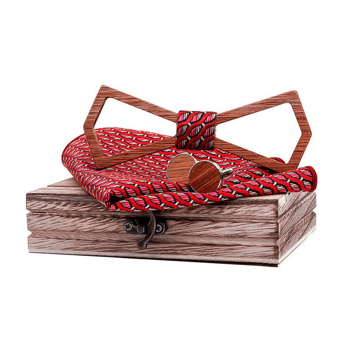 Juego de 3 pajaritas de madera con diseño tallado hueco para hombre