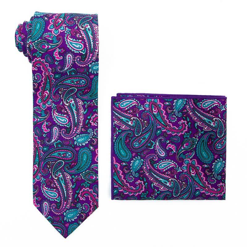 Conjunto de 2 corbatas de cachemira exóticas para hombre