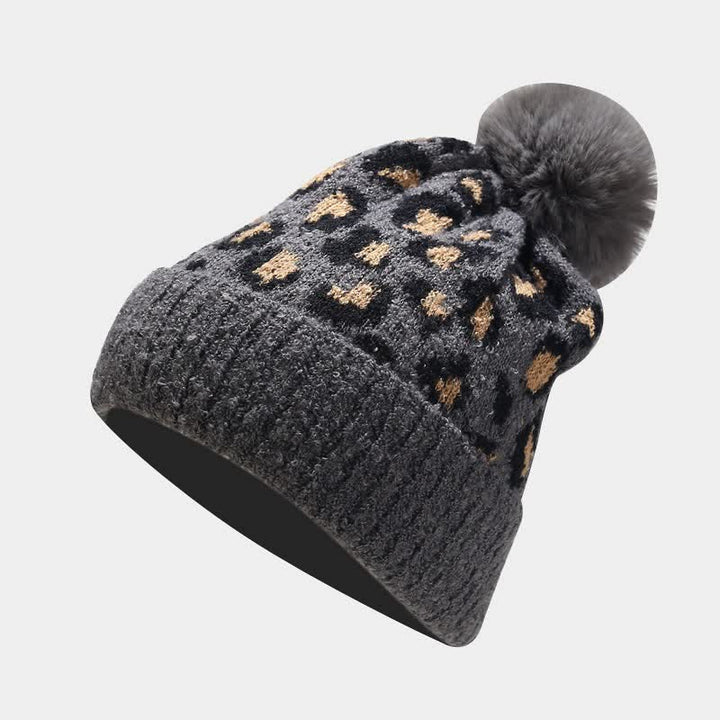 Conjunto de 3 guantes y bufanda con estampado de leopardo para mujer