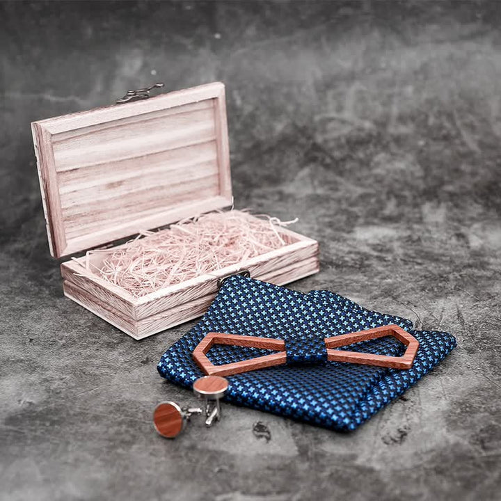 Juego de 3 pajaritas de madera con diseño tallado hueco para hombre