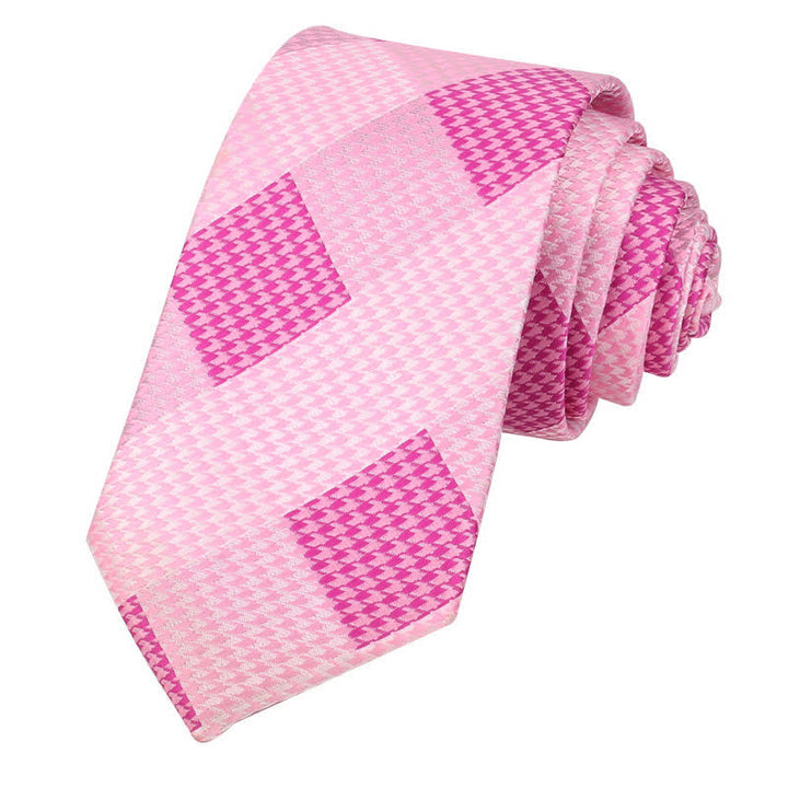 Corbata de cuadros grandes con diseño de patchwork visual para hombre