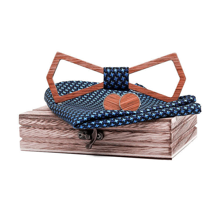 Juego de 3 pajaritas de madera con diseño tallado hueco para hombre