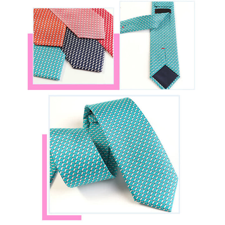 Corbata de seda pura con motivos de animales bailando para hombre