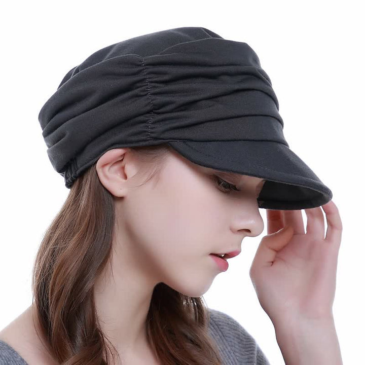 Gorra de béisbol plisada con ala suave para mujer