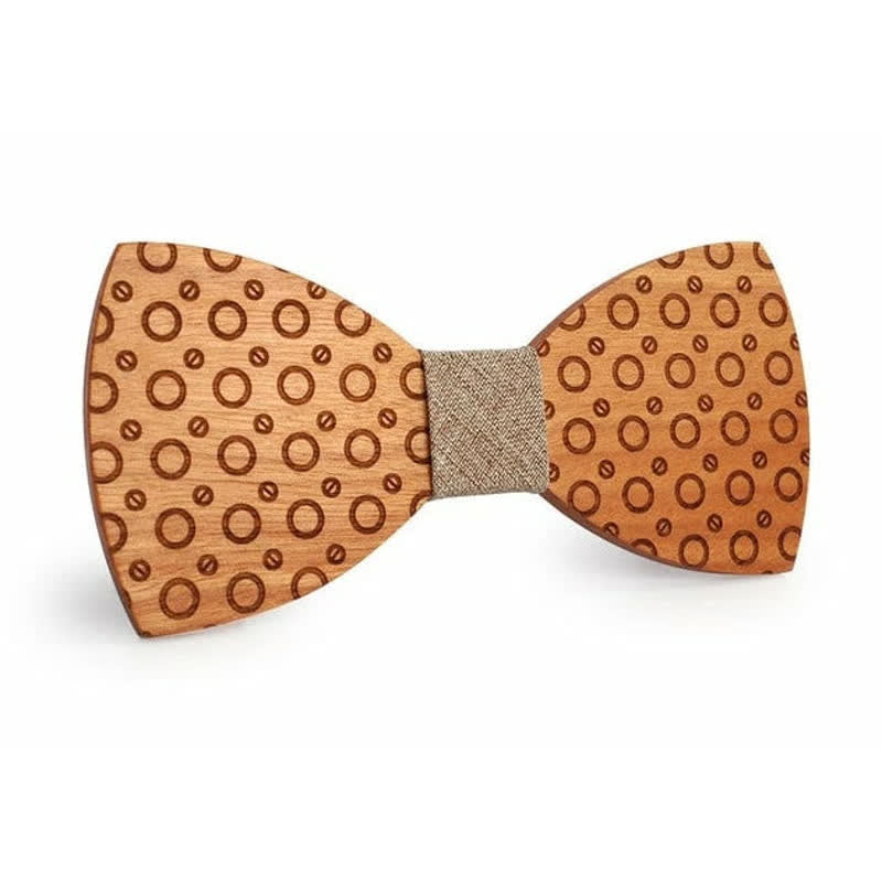 Pajarita de madera con lunares para hombre