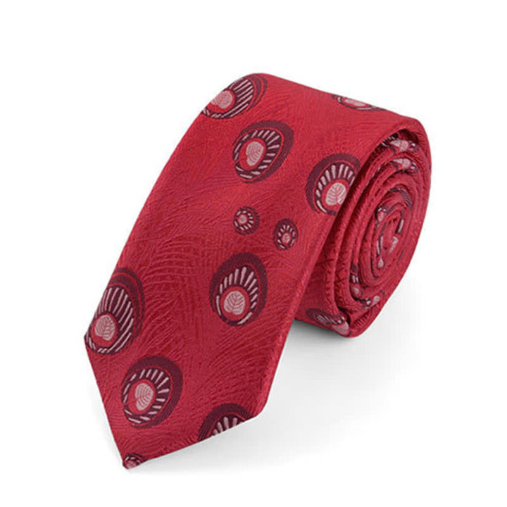 Corbata con estampado de plumas de pavo real para hombre