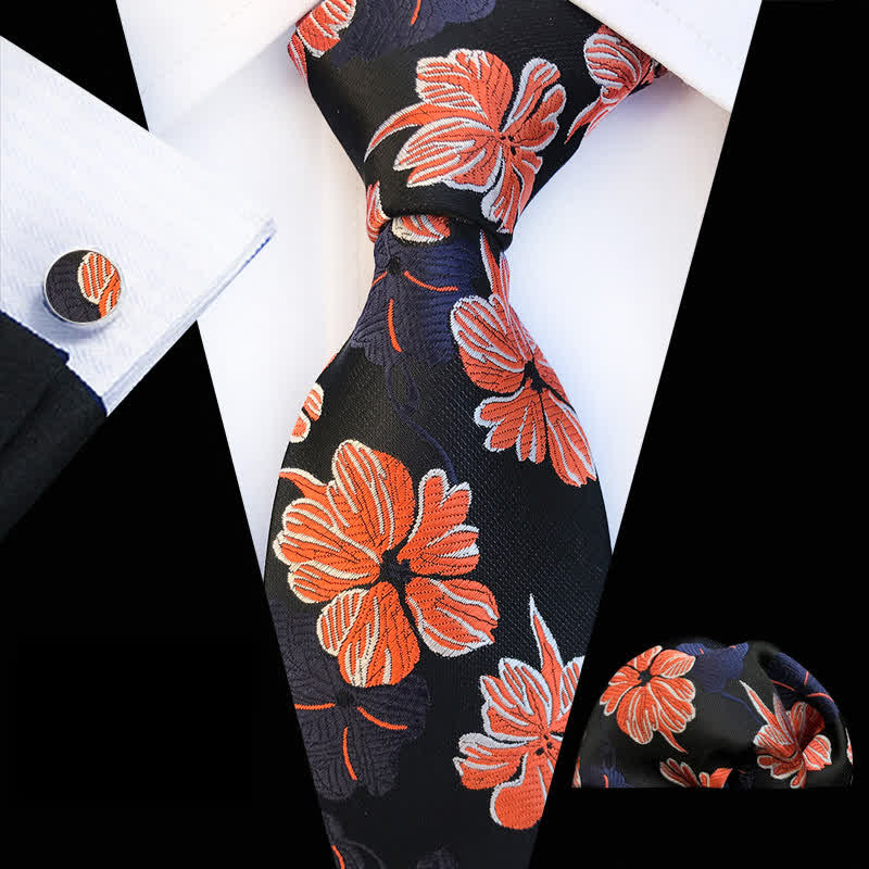 Conjunto de 3 corbatas con estampado floral de margaritas para hombre