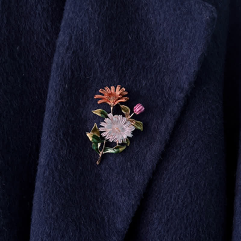 Broche creativo de margaritas florales para mujer.